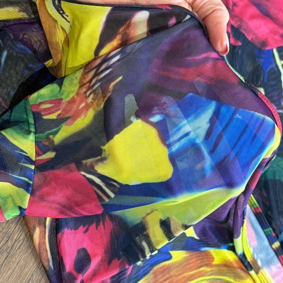 Swimsuit Cover Up Sheer Vibrant Multicolor Maxi long sleeve - Picture 5 of 8